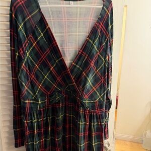 Amazon Multicolor Plaid Long Sleeve Dress